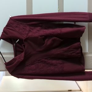 Free People button up hooded sweatshirt